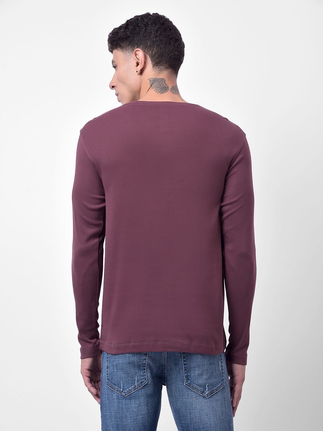 Numero Uno Men Maroon Crew Neck Slim Fit T-Shirt